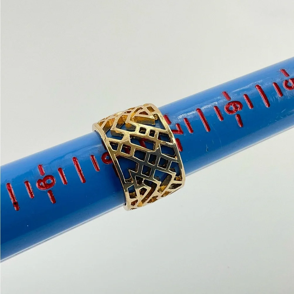Gold Geometric Ring, Statement Ring, Mod, Plated